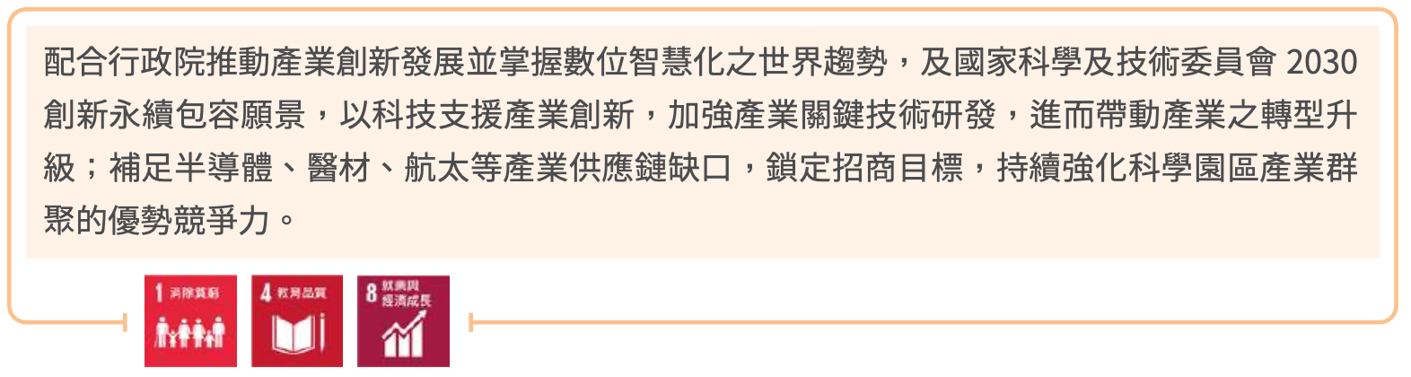 社會共融主軸對應 T-SDG 1、4、8、17 施政重點總覽圖