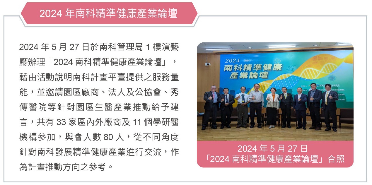 推動技術升級,壯大產業聚落-精準健康研發與聚落發展計畫相關照片